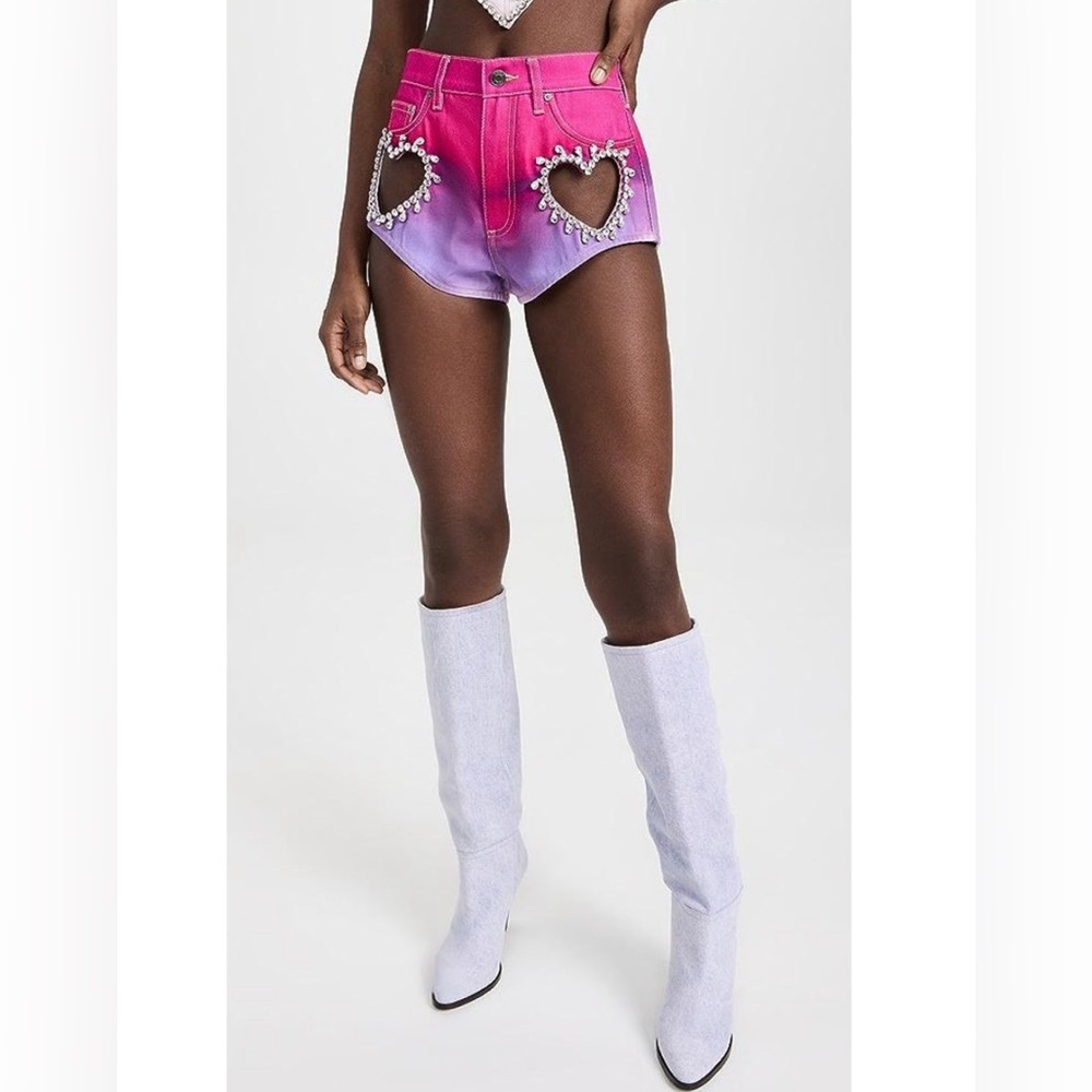 AREA high-waisted gradient-effect shorts